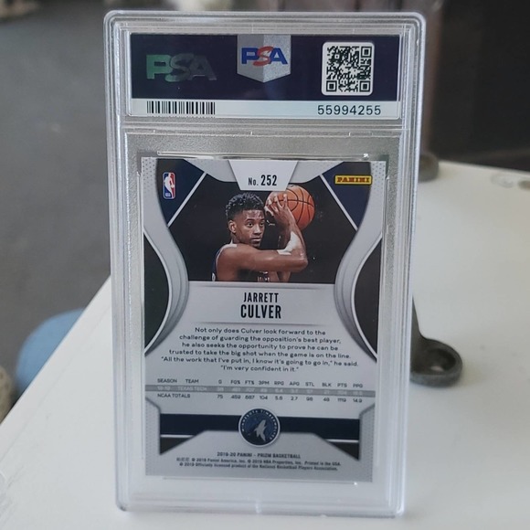 Jarrett culver panini prizm #252  Rookie Card Graded a 10 by PSA - Picture 2 of 2